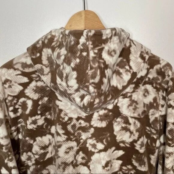 Basic Editions Fleece Abstract floral Hooded Jacket, 1X - Picture 9 of 11